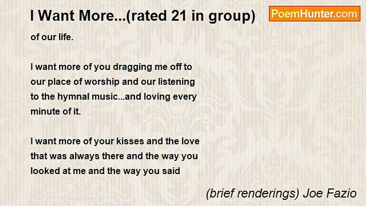 (brief renderings) Joe Fazio - I Want More...(rated 21 in group)