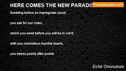 Eche Ononukwe - HERE COMES THE NEW PARADISE!