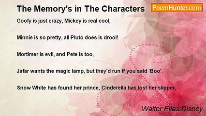 Walter Elias Disney - The Memory's in The Characters