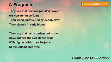 Adam Lindsay Gordon - A Fragment