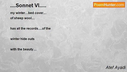 Atef Ayadi - ....Sonnet VI.....