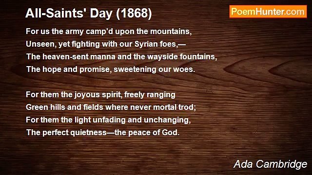 Ada Cambridge - All-Saints' Day (1868)