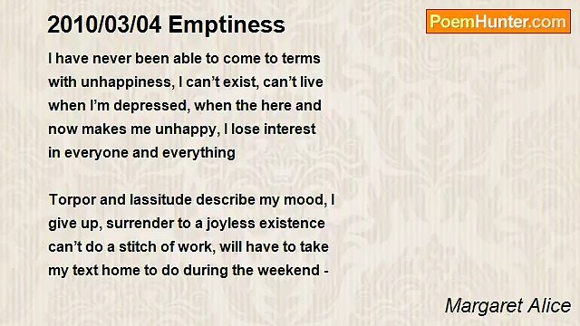 Margaret Alice - 2010/03/04 Emptiness