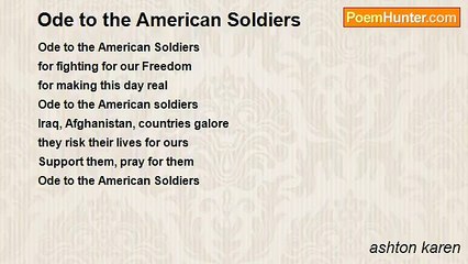 ashton karen - Ode to the American Soldiers