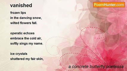 a concrete butterfly poetessa - vanished