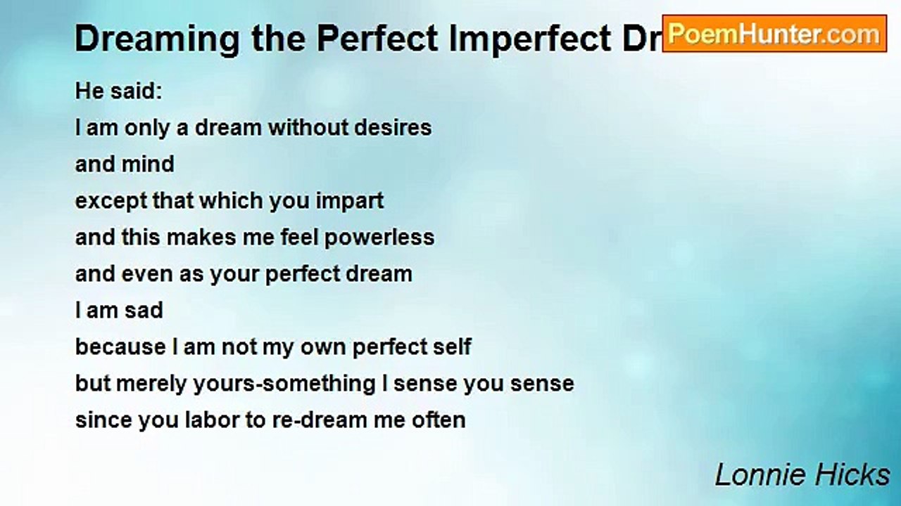 Lonnie Hicks - Dreaming the Perfect Imperfect Dream