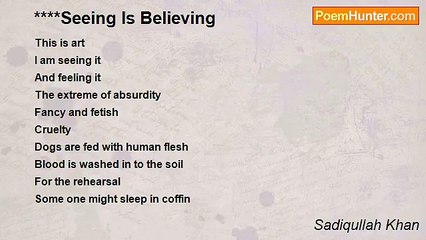 Sadiqullah Khan - Seeing Is Believing