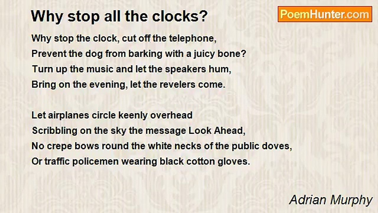 Adrian Murphy - Why stop all the clocks?