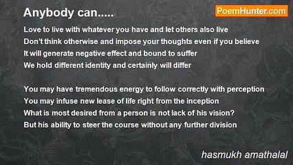 hasmukh amathalal - Anybody can.....