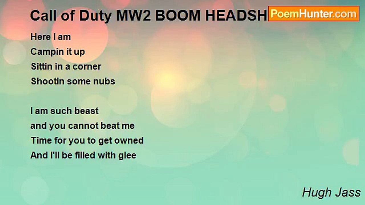 Hugh Jass - Call of Duty MW2 BOOM HEADSHOT