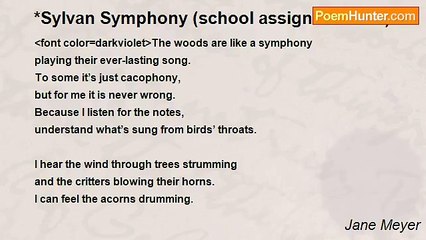 Jane Meyer - *Sylvan Symphony (school assignment 9th)