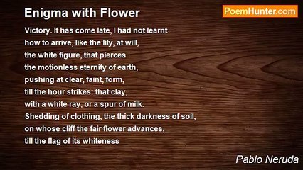 Pablo Neruda - Enigma with Flower