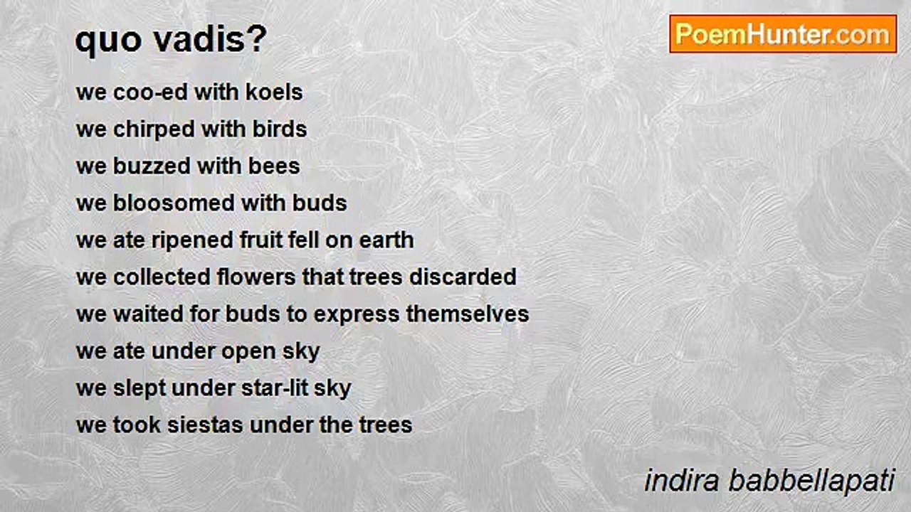 indira babbellapati - quo vadis?