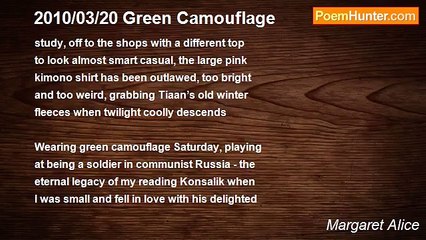 Margaret Alice - 2010/03/20 Green Camouflage