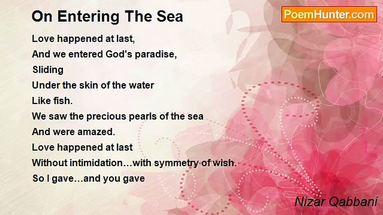 Nizar Qabbani - On Entering The Sea