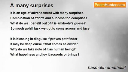 hasmukh amathalal - A many surprises