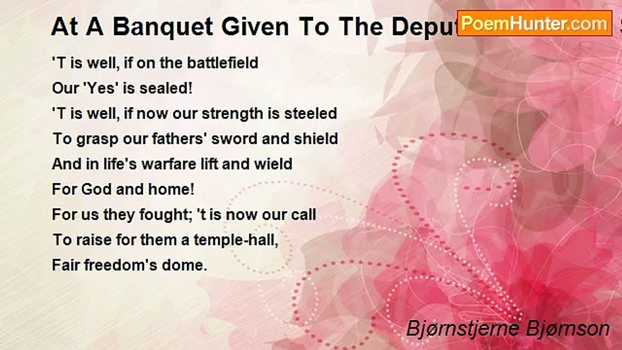 Bjørnstjerne Bjørnson - At A Banquet Given To T...