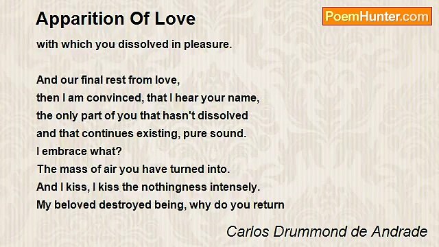 Carlos Drummond de Andrade - Apparition Of Love