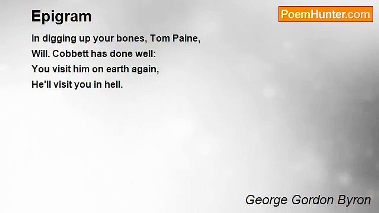 George Gordon Byron - Epigram