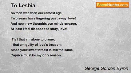 George Gordon Byron - To Lesbia