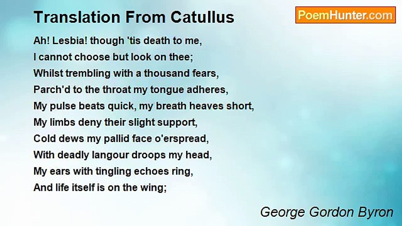 George Gordon Byron - Translation From Catullus