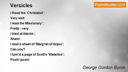 George Gordon Byron - Versicles