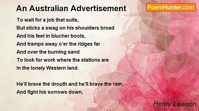 Henry Lawson - An Australian Advertisement
