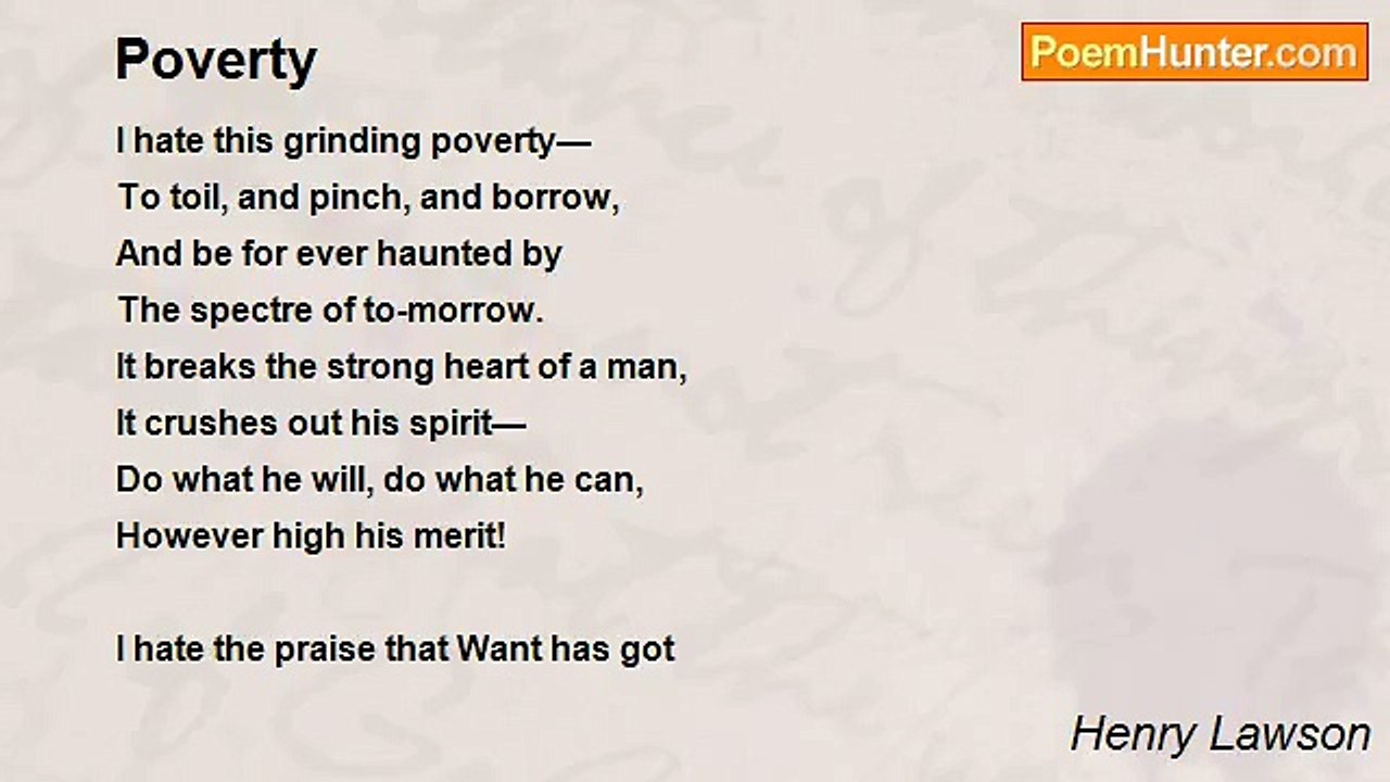 Henry Lawson - Poverty