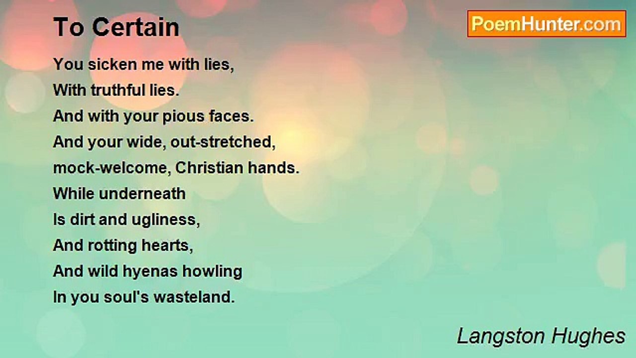 Langston Hughes - To Certain