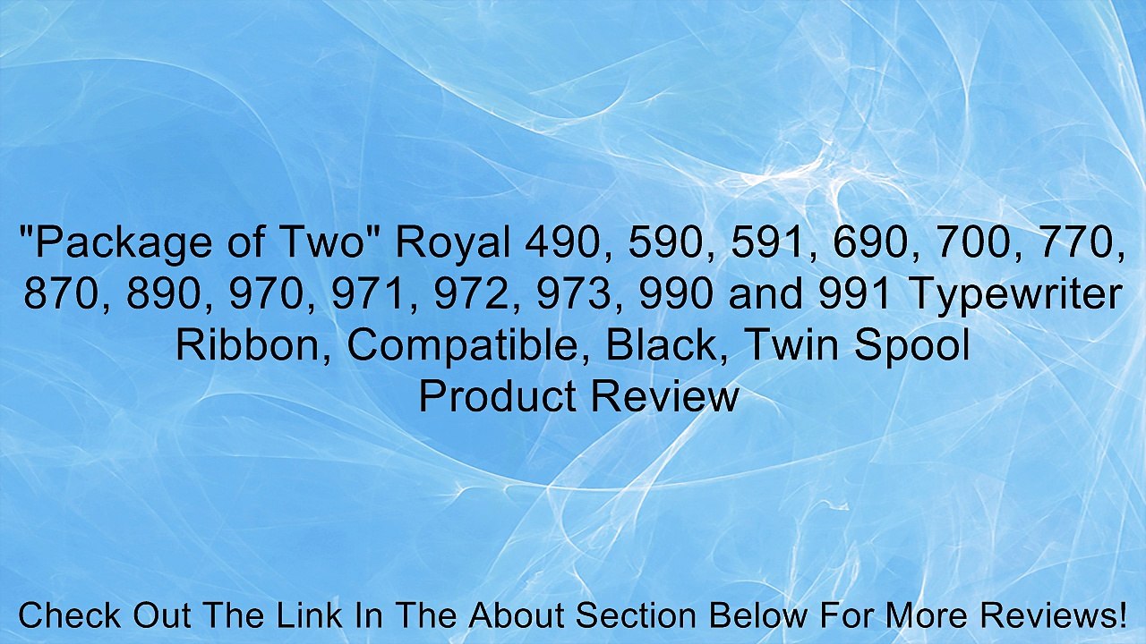 "Package of Two" Royal 490, 590, 591, 690, 700, 770, 870, 890, 970, 971, 972, 973, 990 and 991 Typewriter Ribbon, Compatible, Black, Twin Spool Review