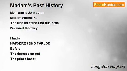 Langston Hughes - Madam's Past History