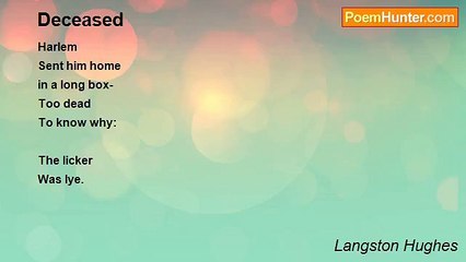Langston Hughes - Deceased