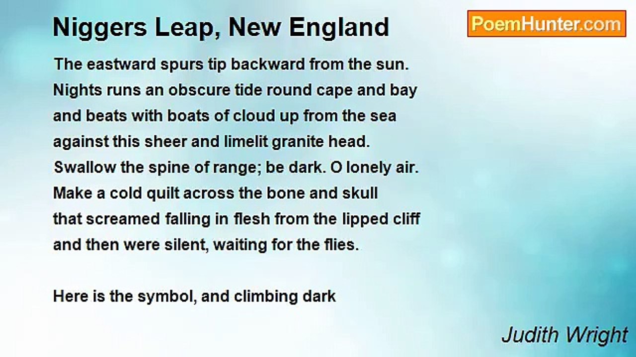 Judith Wright - Niggers Leap, New England