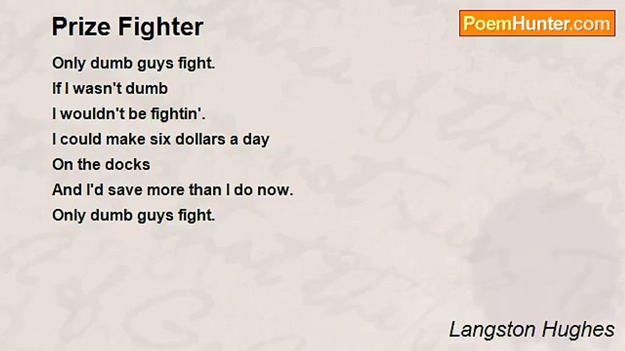 Langston Hughes - Prize Fighter