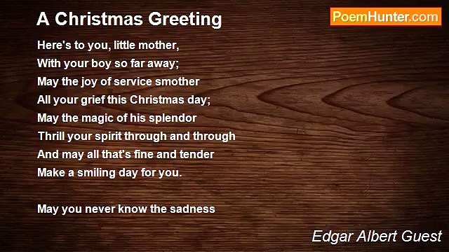 Edgar Albert Guest - A Christmas Greeting