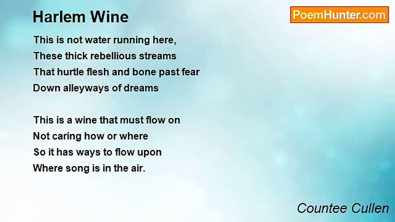 Countee Cullen - Harlem Wine