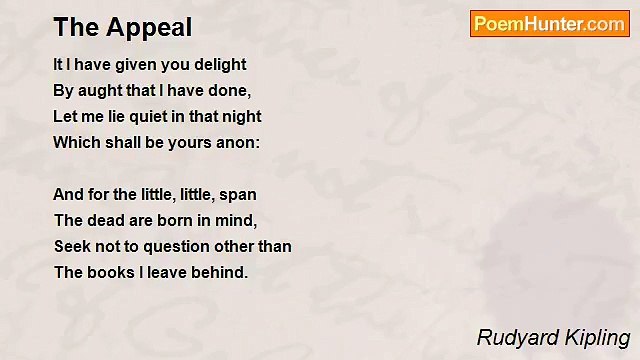 Rudyard Kipling - The Appeal