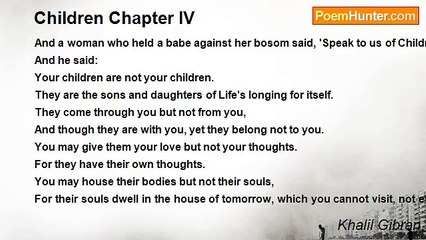 Khalil Gibran - Children Chapter IV