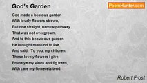 Robert Frost - God's Garden
