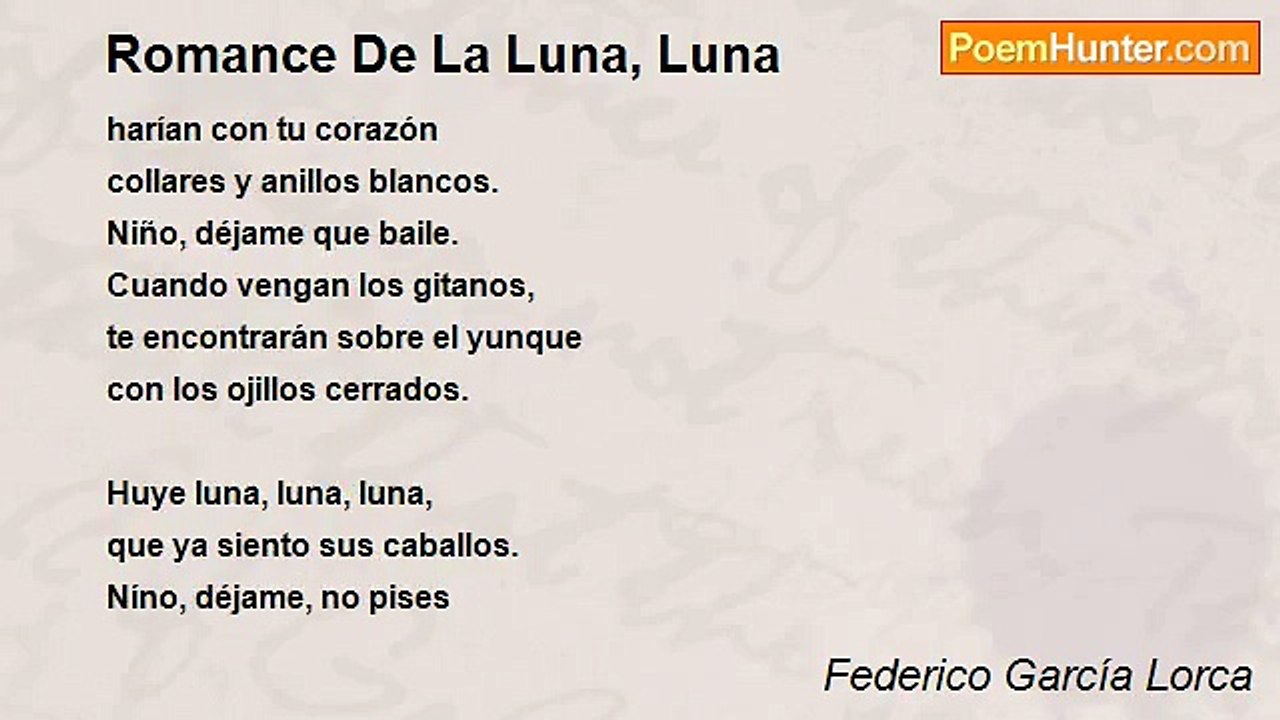 Federico García Lorca - Romance De La Luna, Luna