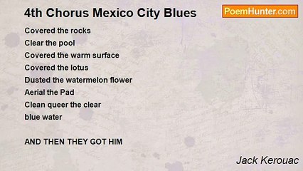 Jack Kerouac - 4th Chorus Mexico City Blues