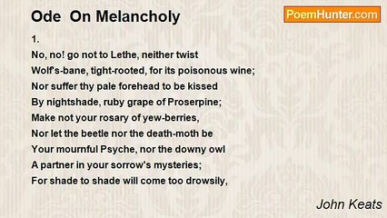 John Keats - Ode  On Melancholy
