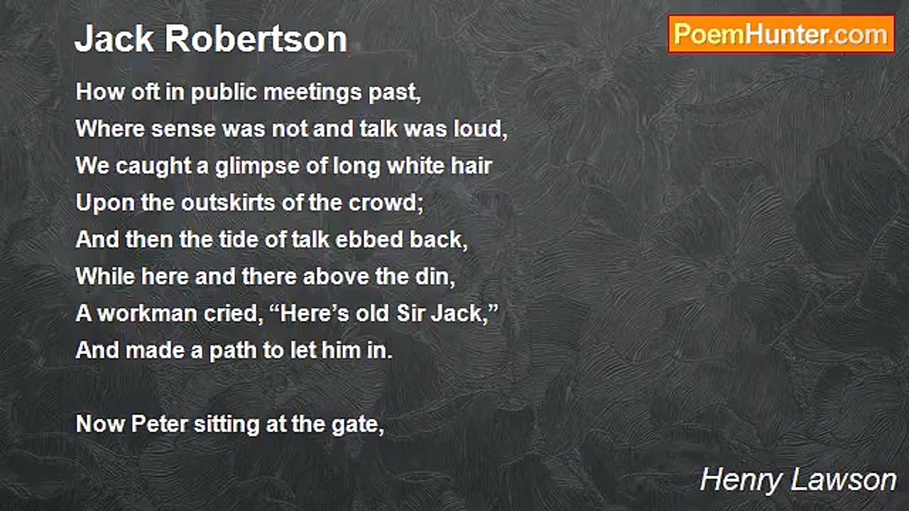 Henry Lawson - Jack Robertson
