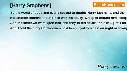 Henry Lawson - [Harry Stephens]