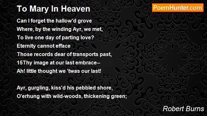 Robert Burns - To Mary In Heaven