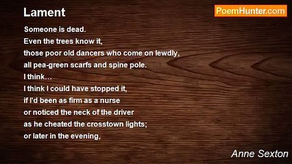 Anne Sexton - Lament