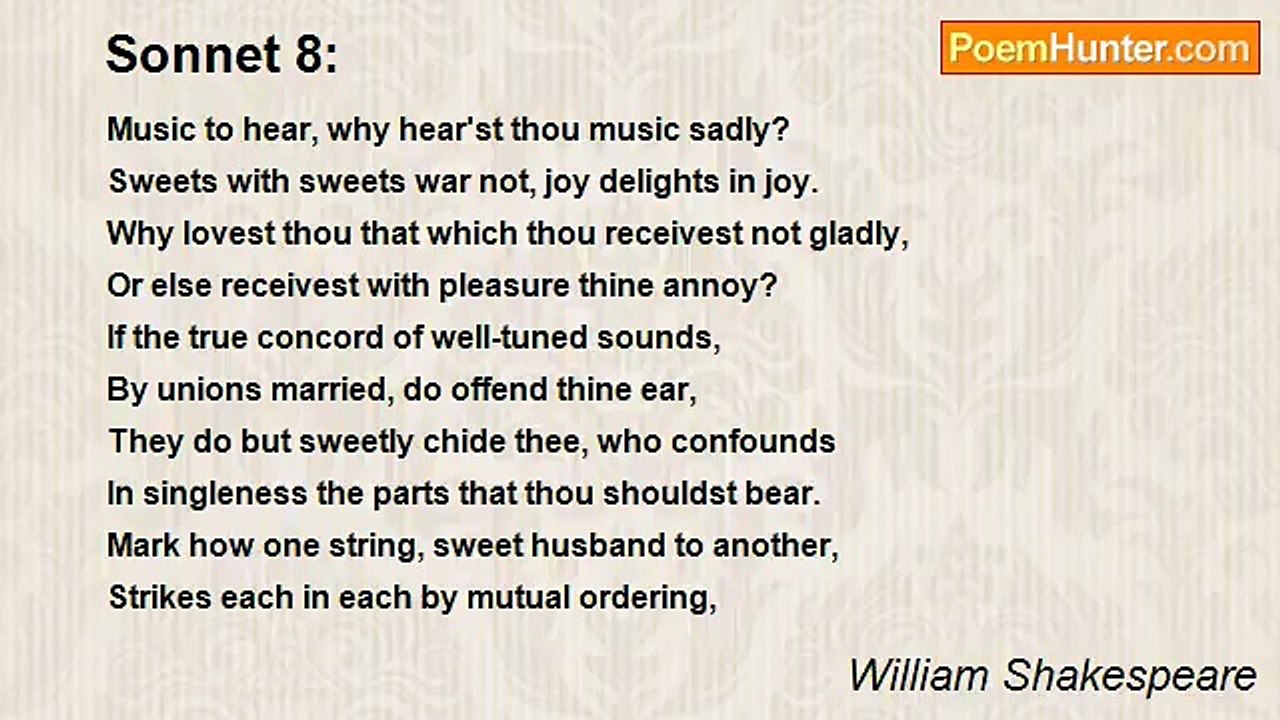William Shakespeare - Sonnet 8: