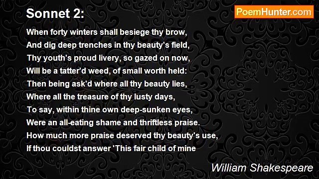 William Shakespeare - Sonnet 2: