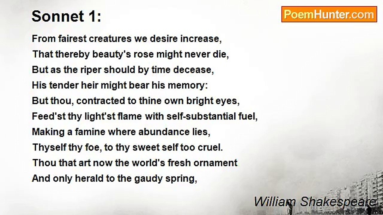 William Shakespeare - Sonnet 1: