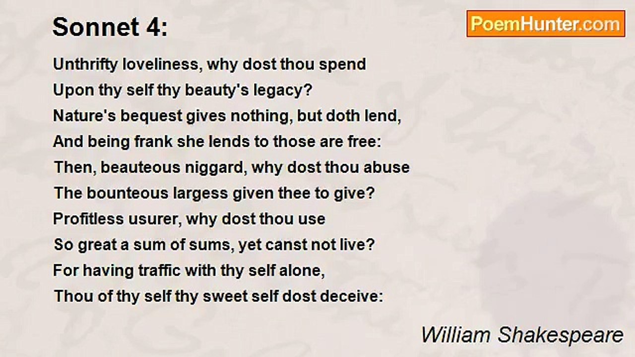 William Shakespeare - Sonnet 4: